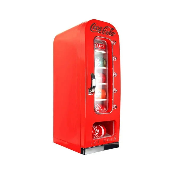 Veltra™ Retro Vending Machine Mini Fridge – 10 Can Capacity, Quiet Cooling