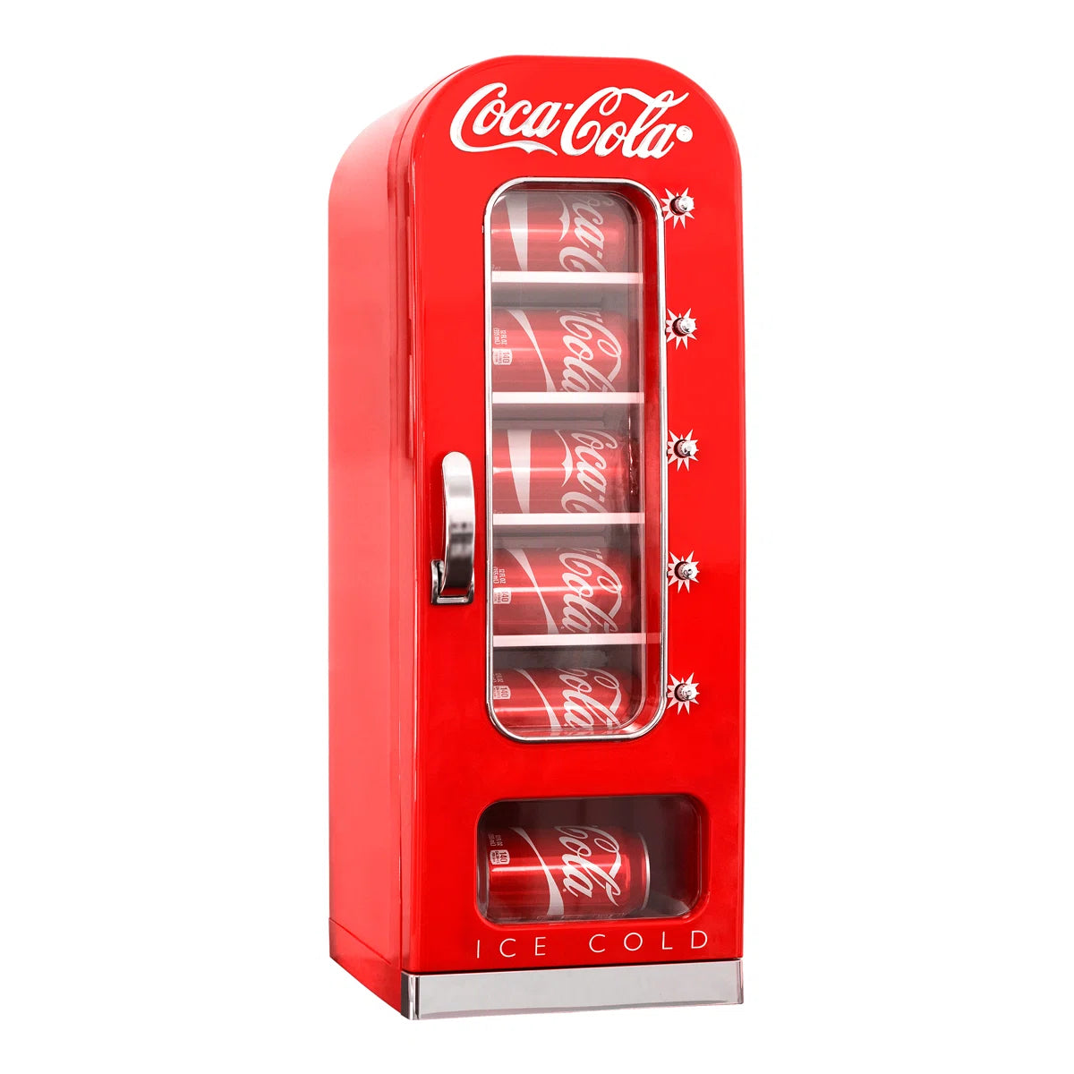 Veltra™ Retro Vending Machine Mini Fridge – 10 Can Capacity, Quiet Cooling